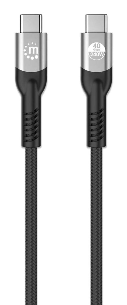 Cable Manhattan USB-C V4 Thunderbolt4 C-C 2.0M 8K 240W Negro