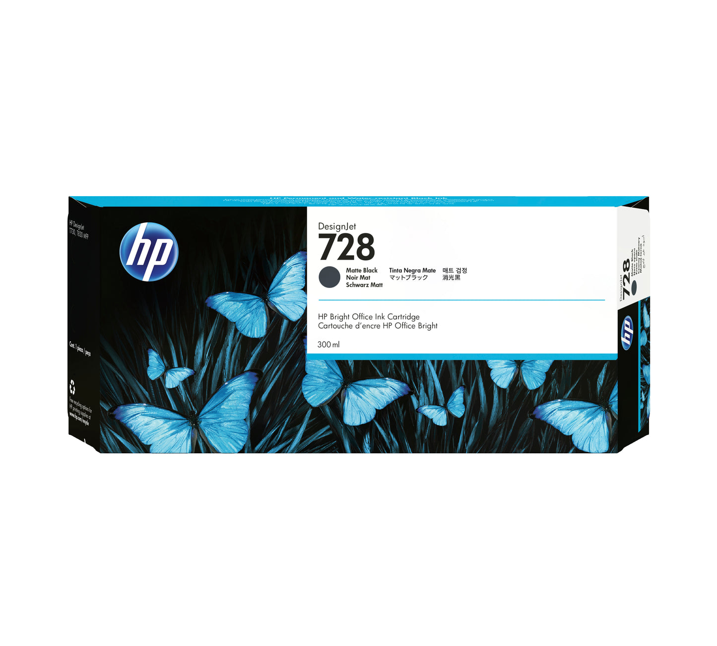 Tinta HP LF 728 DesignJet Negro Mate 300ML