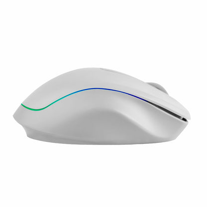 RATON INALAMBRICO PERFECT CHOICE BLANCO RECARGABLE CON LUZ Y CLIC SILENCIOSO LUMIER PRO