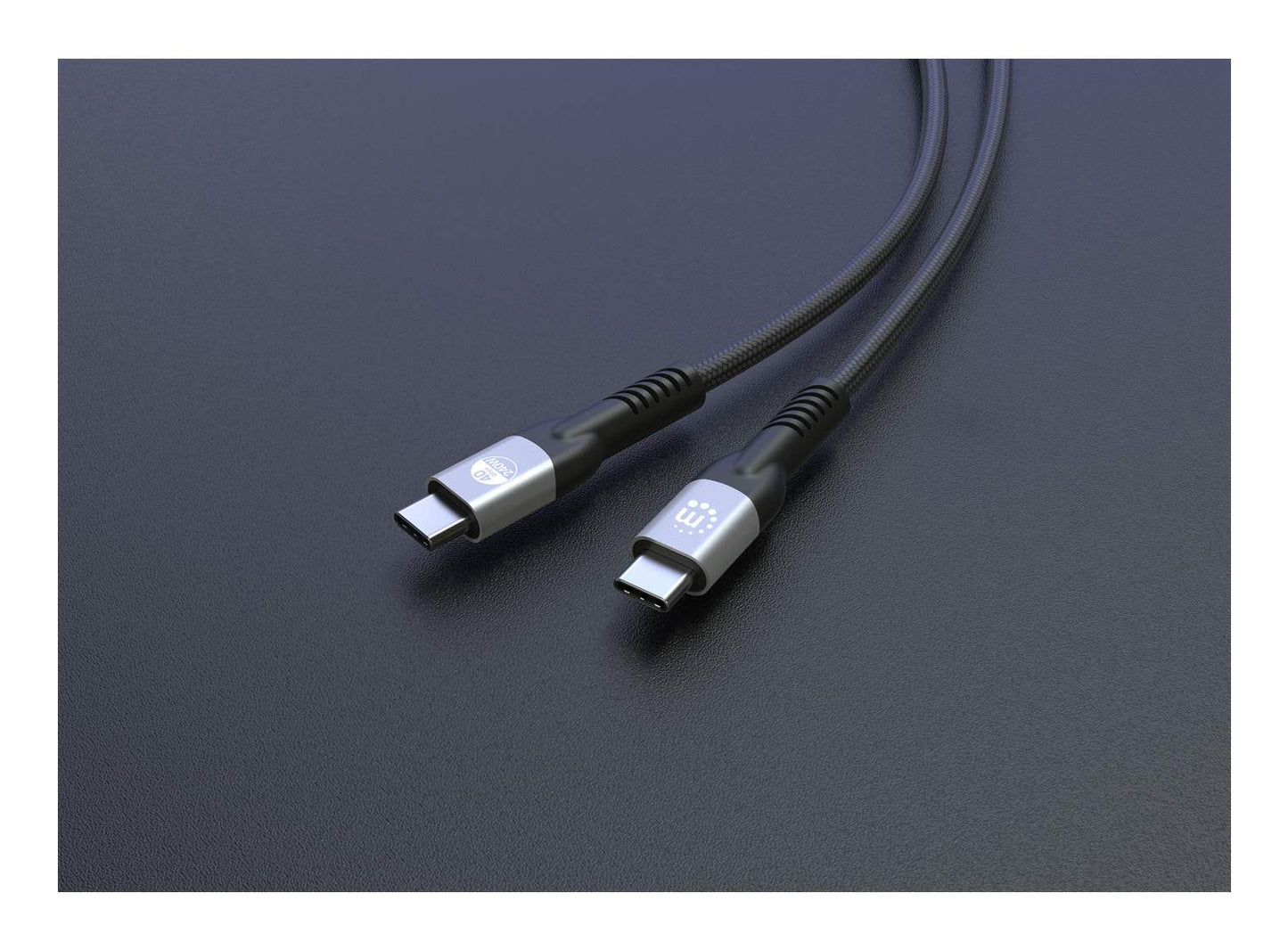Cable Manhattan USB-C V4 Thunderbolt4 C-C 2.0M 8K 240W Negro