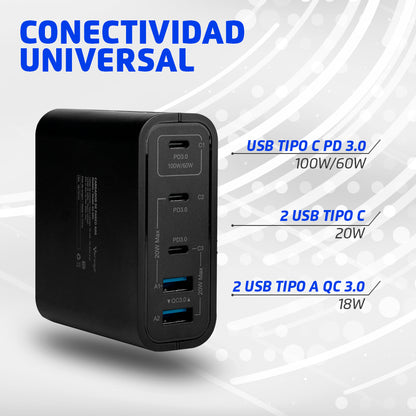 Vorago AU-600 cargador de dispositivo móvil Universal Negro Corriente alterna Carga rápida Interior