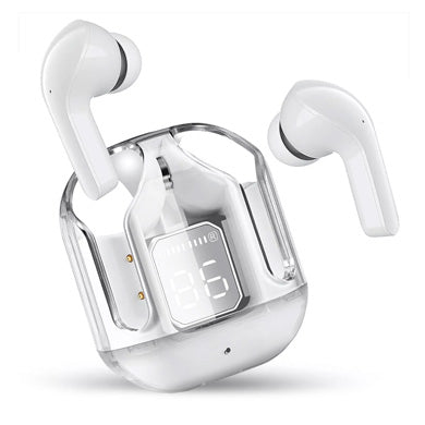 BRobotix 6005859 audífono y auriculare Auriculares True Wireless Stereo (TWS) Intra auditivo Llamadas/Música/Deportes/Diario Bluetooth Transparente, Blanco