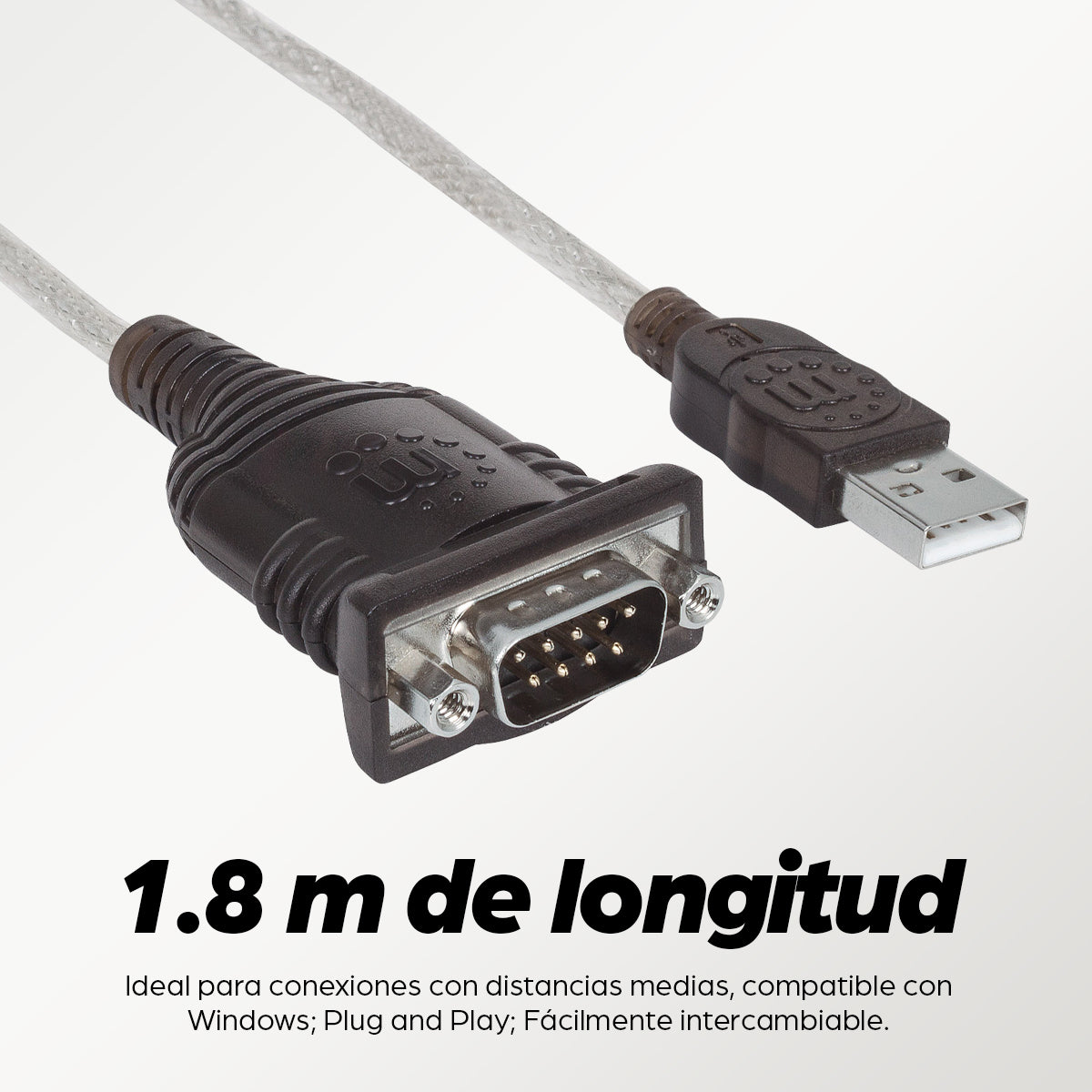 Convertidor Manhattan USB a Puerto Serial 1.8m