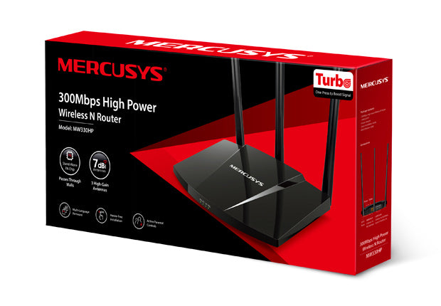 Mercusys MW330HP router inalámbrico Ethernet rápido Banda única (2,4 GHz) Negro