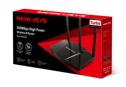 Mercusys MW330HP router inalámbrico Ethernet rápido Banda única (2,4 GHz) Negro
