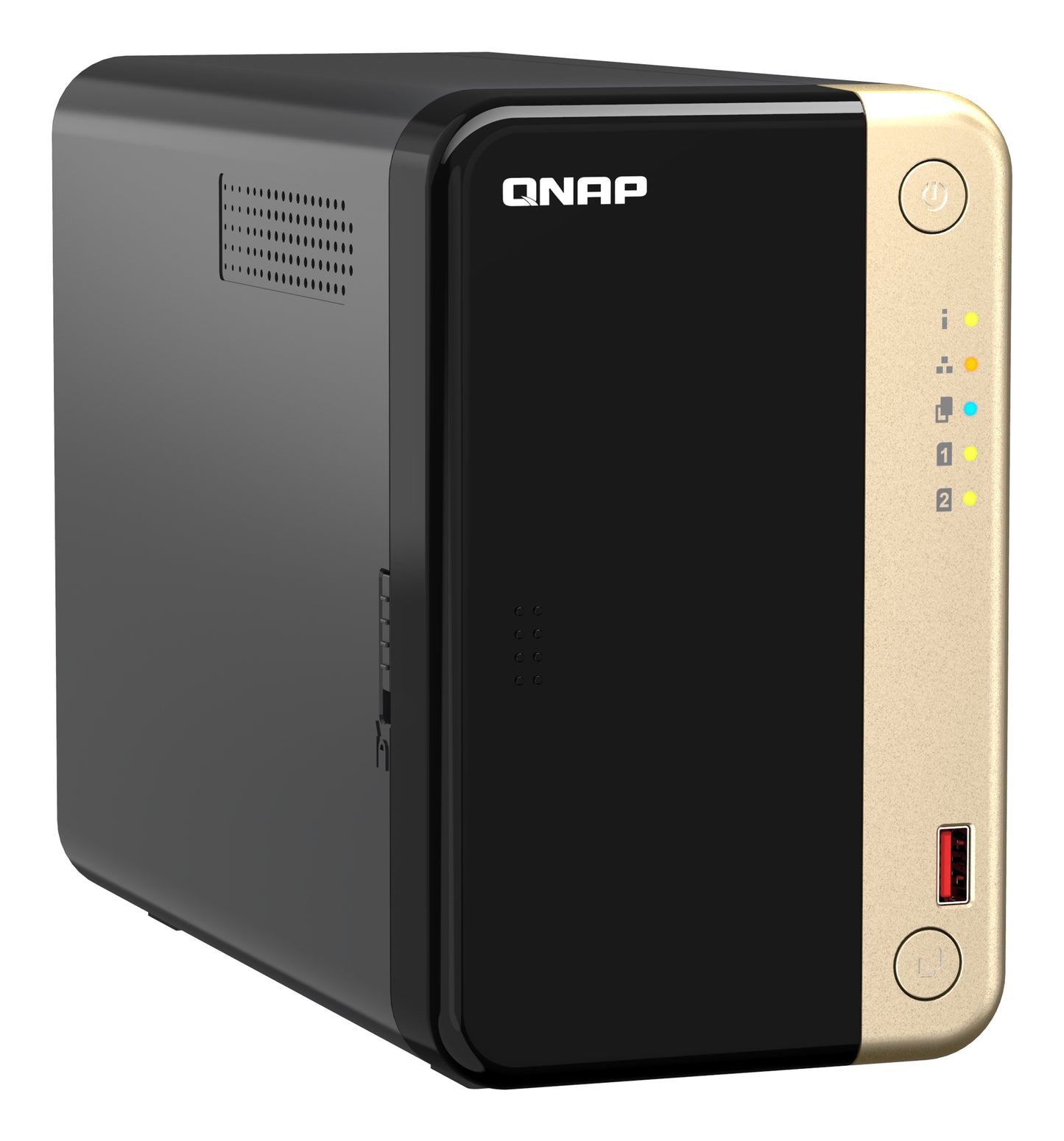 QNAP TS-264 NAS Tower Intel® Celeron® N5095 8 GB 0 TB QNAP Turbo System Negro, Oro