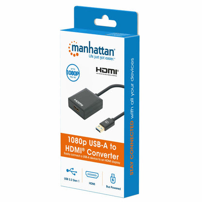 Manhattan 153690 adaptador gráfico USB Negro
