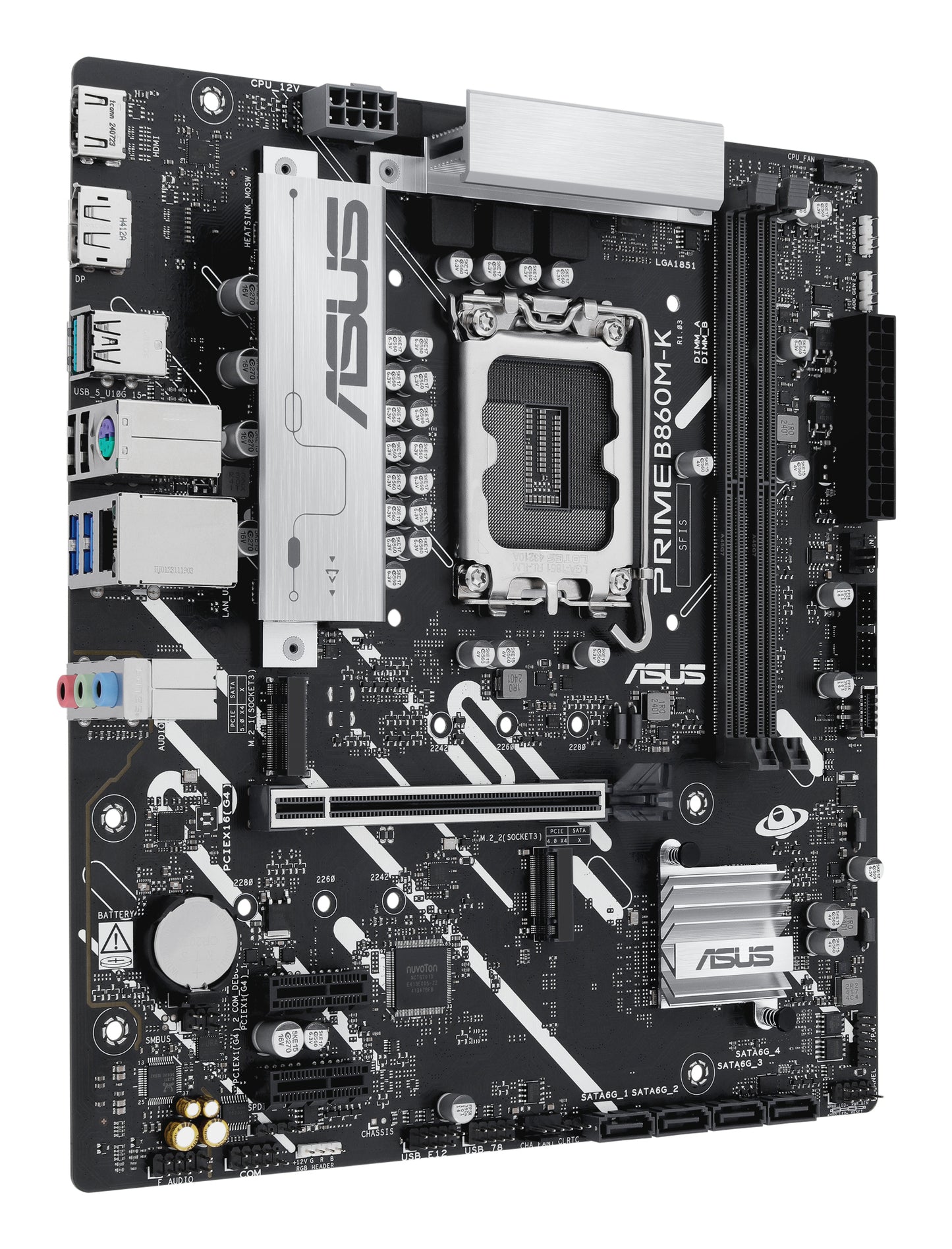 Tarjeta Madre Asus Prime B860M-K DDR5 S 1851 mATX 128GB DDR5 PCIe 5.0 1xPCIe 4.0 M.2 Aura Sync
