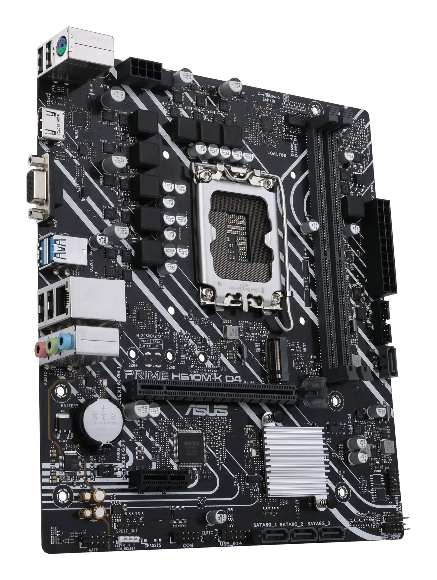 Tarjeta Madre Asus PRIME H610M-K D4 2xDDR4 64GB 3200Mhz PCIe 4.0 M.2 1xHDMI 1xD-Sub S 1700 12th 13th Gen mATX