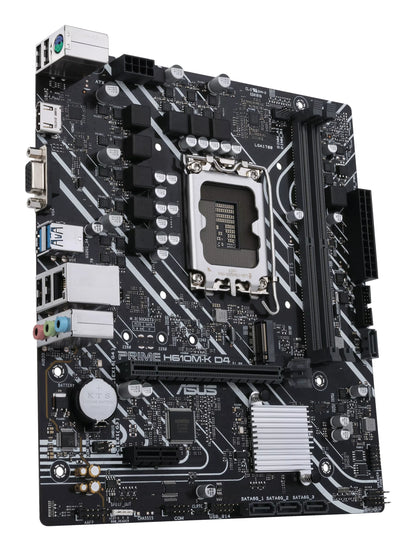Tarjeta Madre Asus PRIME H610M-K D4 2xDDR4 64GB 3200Mhz PCIe 4.0 M.2 1xHDMI 1xD-Sub S 1700 12th 13th Gen mATX