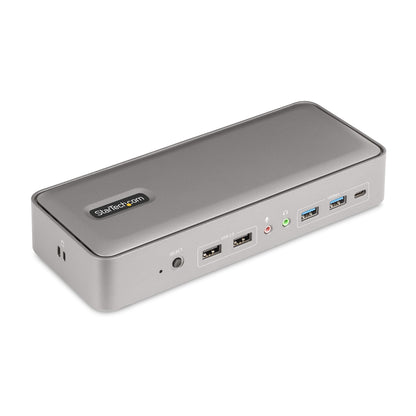 StarTech.com 129N-USBC-KVM-DOCK base para laptop o replicador de puertos Alámbrico USB 3.2 Gen 2 (3.1 Gen 2) Type-C Plata