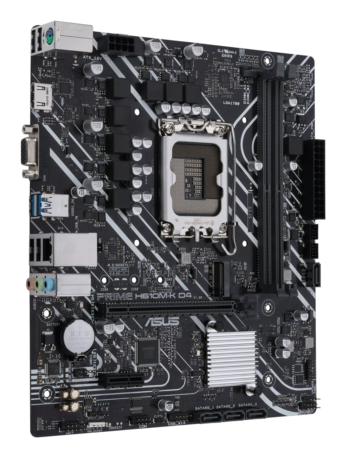 Tarjeta Madre Asus PRIME H610M-K D4 2xDDR4 64GB 3200Mhz PCIe 4.0 M.2 1xHDMI 1xD-Sub S 1700 12th 13th Gen mATX