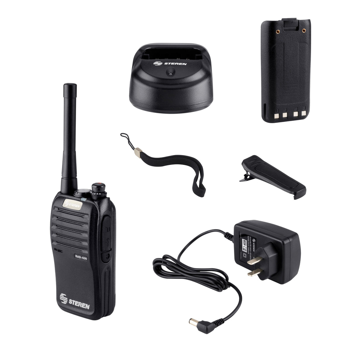 Radio Intercomunicador Steren Profesional Portátil Hasta 7km de Alcance 7W Color Negro