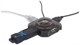 Manhattan 162272 nodo concentrador 12 Mbit/s Negro, Transparente