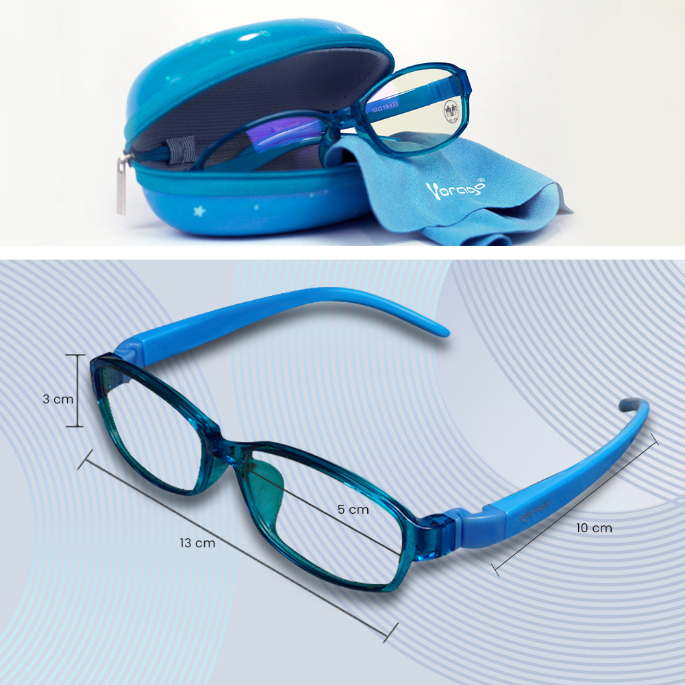 Lentes Gamer Vorago KG-200 Kids PC/Tablet Anti Luz Azul Estuche Color Azul