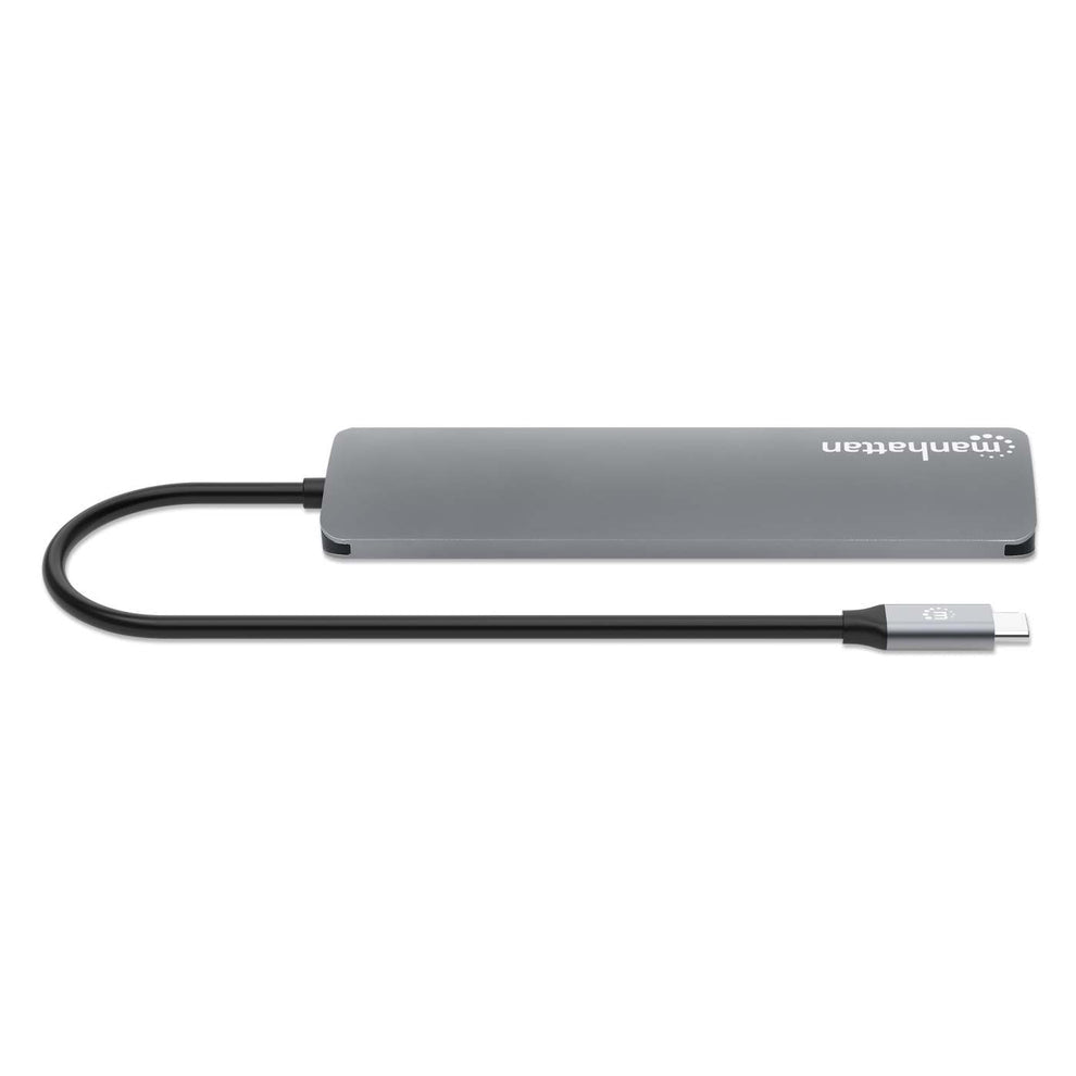 Docking USB-C Manhattan 7 puertos HDMI 2xUSB-A USB-C Datos PD Lector