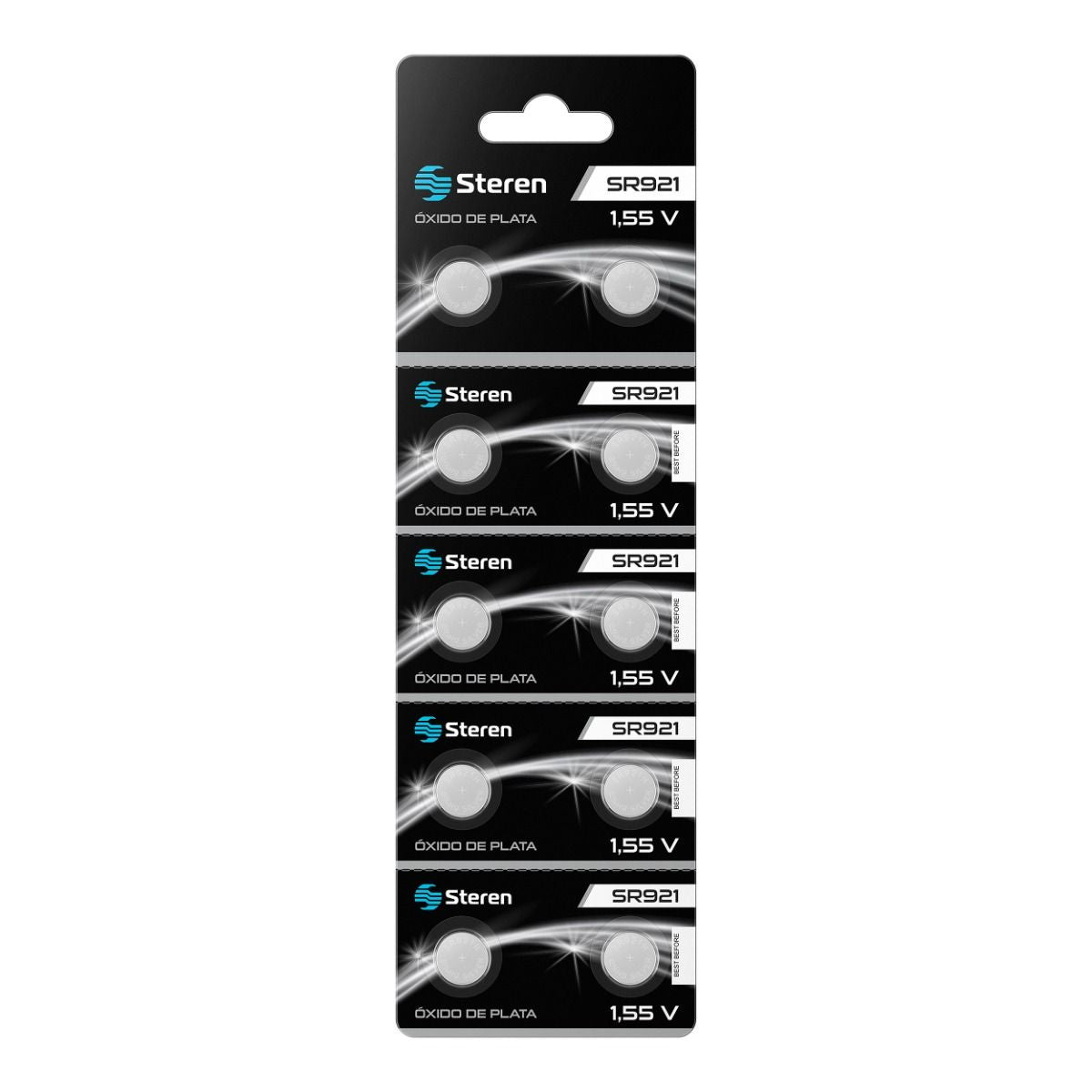 Pila Steren de Óxido de Plata SR921 1.55Vcc 22mAh Uso Múltiple