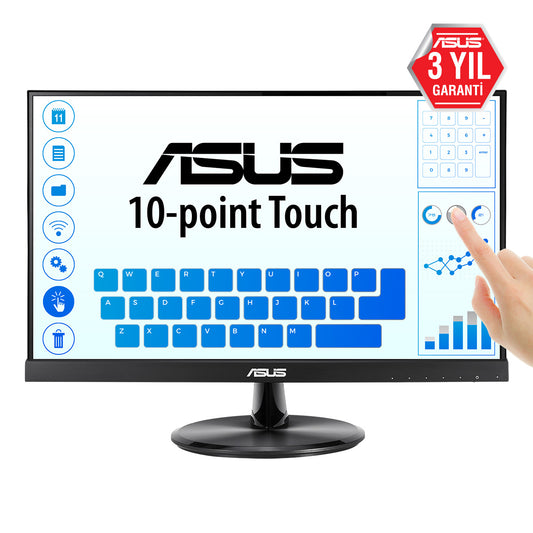 Monitor Asus 21.5" Touch VT229H IPS FHD 1920x1080 10 Points Multi-Touch 1xHDMI 1xD-Sub 5ms GTG 60Hz Negro