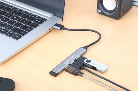 Manhattan 168427 nodo concentrador USB 3.2 Gen 1 (3.1 Gen 1) Type-A 5000 Mbit/s Gris