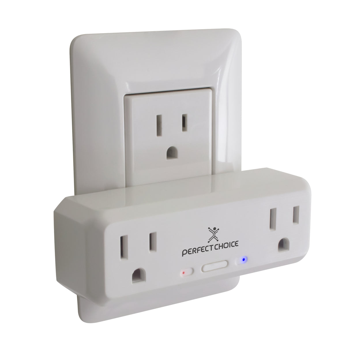 Enchufe inteligente doble Perfect Choice PC-108177, Wi-Fi 2.4 GHz, compatible con asistentes virtuales, blanco