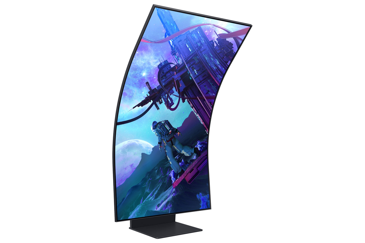 Monitor Samsung 55" Gaming Odyssey Ark 2th Gen 4K 3840x2160 165HZ VA Curvo 1000R 1MS HDR10 Bocinas Gaming HUB SMA