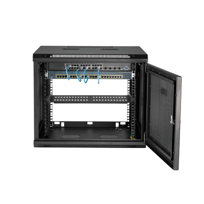 Gabinete rack de pared StarTech.com RK920WALM de 19", 9U, 4 postes, con estante 1U, negro
