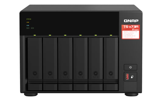 QNAP TS-673A NAS Tower Ryzen Embedded V1500B 8 GB DDR4 0 TB QNAP Turbo System Antracita