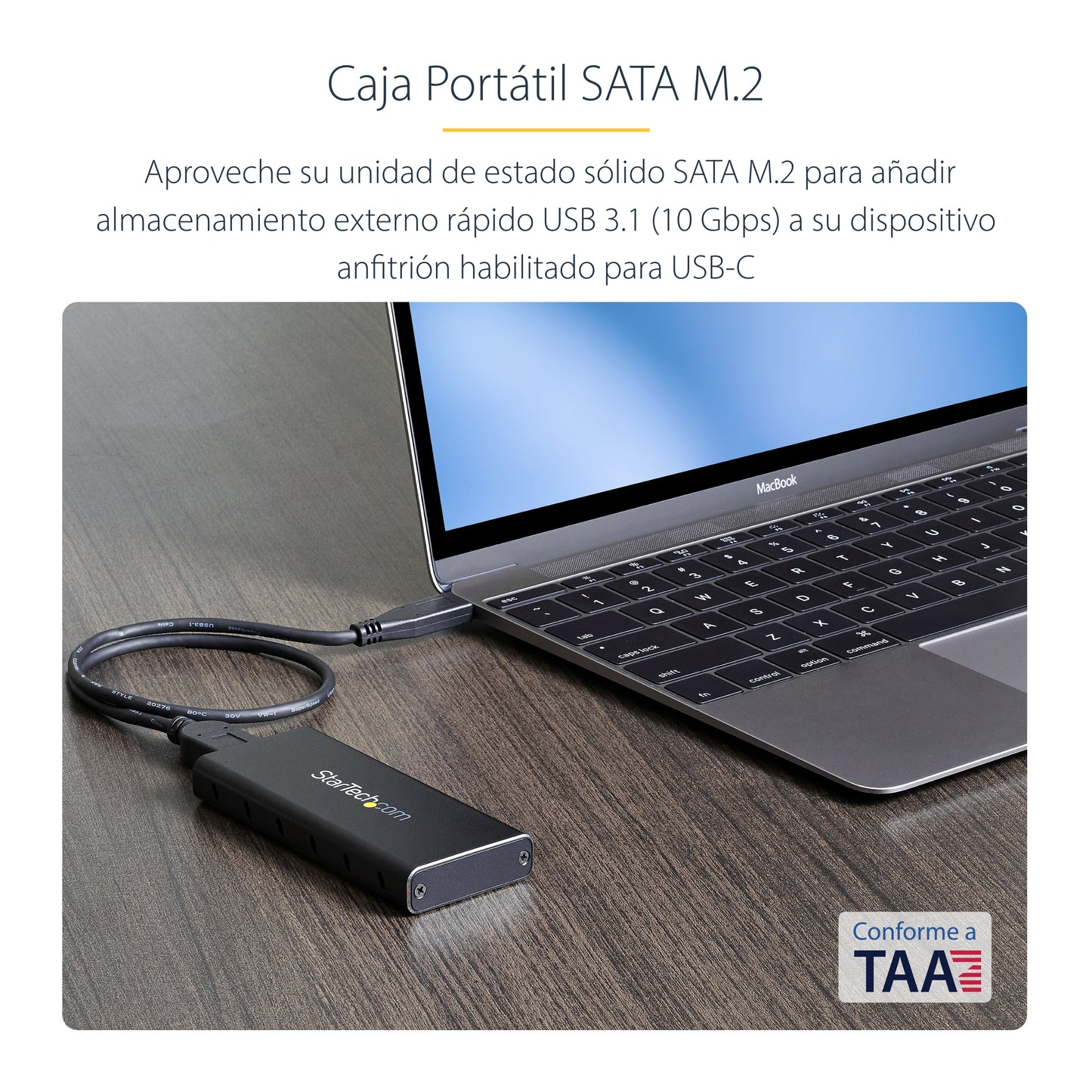 StarTech.com SM21BMU31C3 caja para disco duro externo Carcasa para SSD Negro, Plata