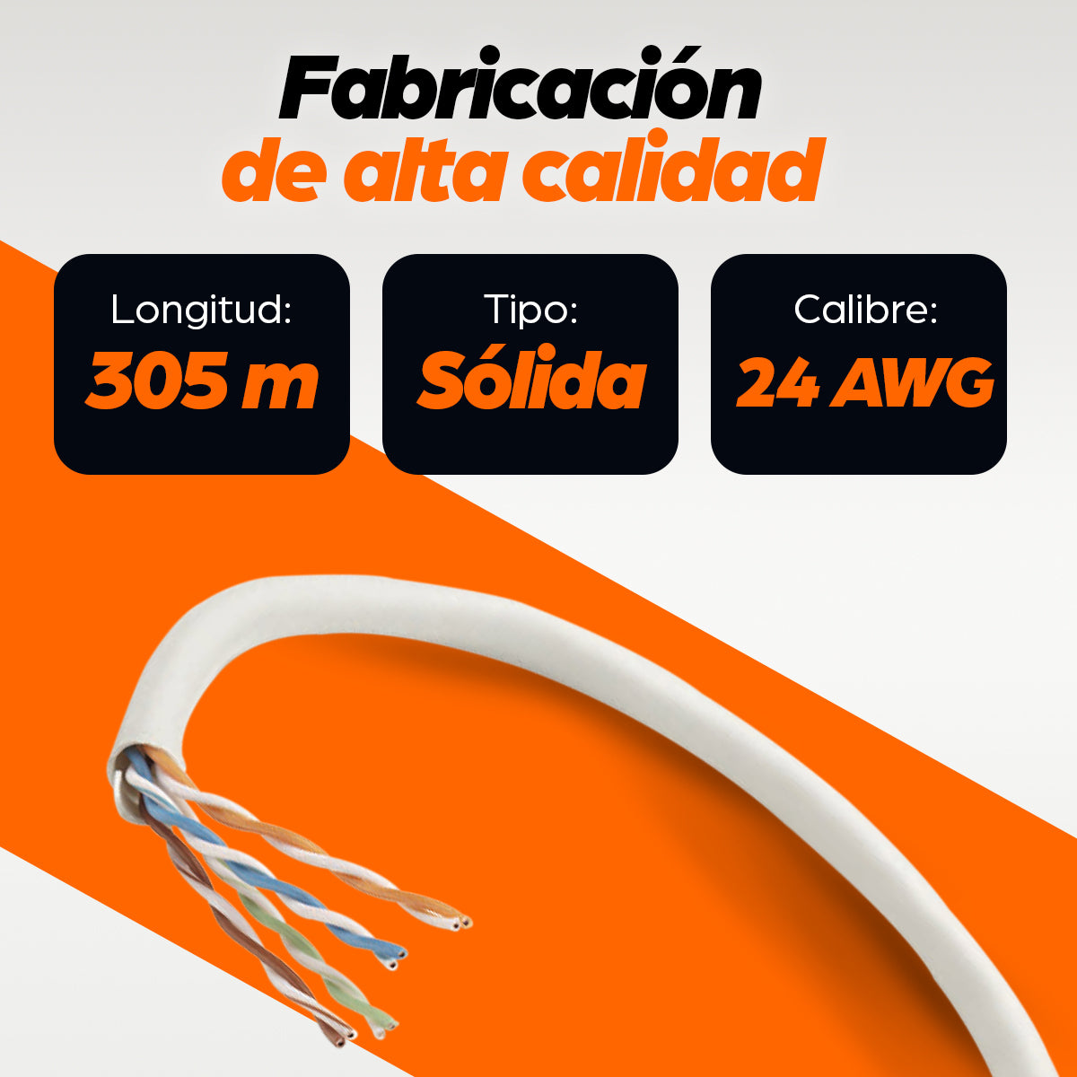 Bobina Cable Intellinet UTP Red Cat5e Rollo Cobre 305m Sólido Color Gris