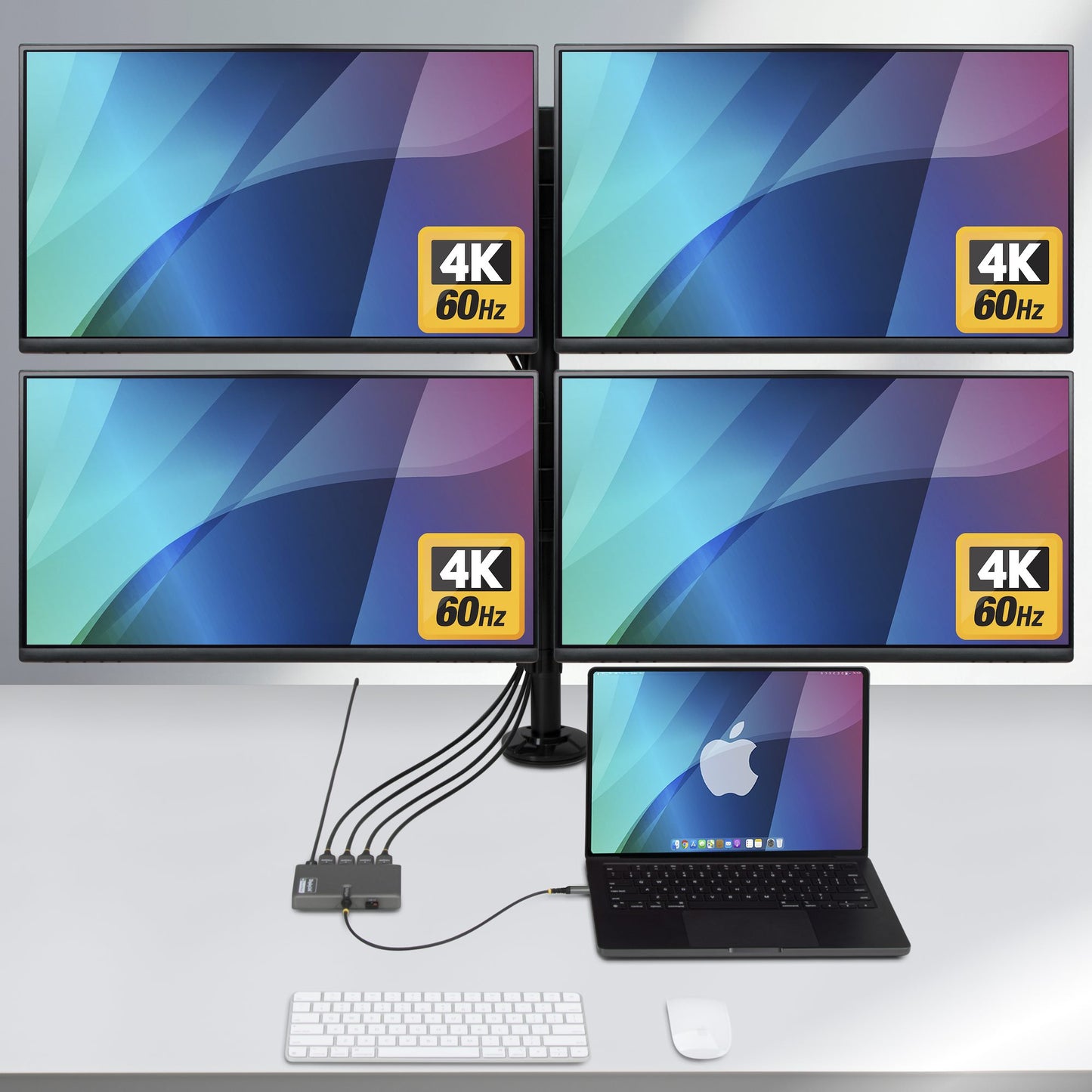 StarTech.com QUAD-USB-HDMI-ADAPT base para laptop o replicador de puertos Alámbrico USB 3.2 Gen 1 (3.1 Gen 1) Type-C Gris