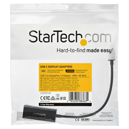 StarTech.com CDP2DP14B adaptador gráfico USB 7680 x 4320 Pixeles Negro