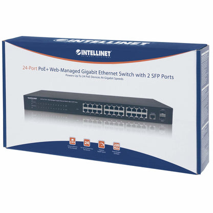 Intellinet 560559 dispositivo de redes Gestionado Gigabit Ethernet (10/100/1000) Energía sobre Ethernet (PoE) Negro