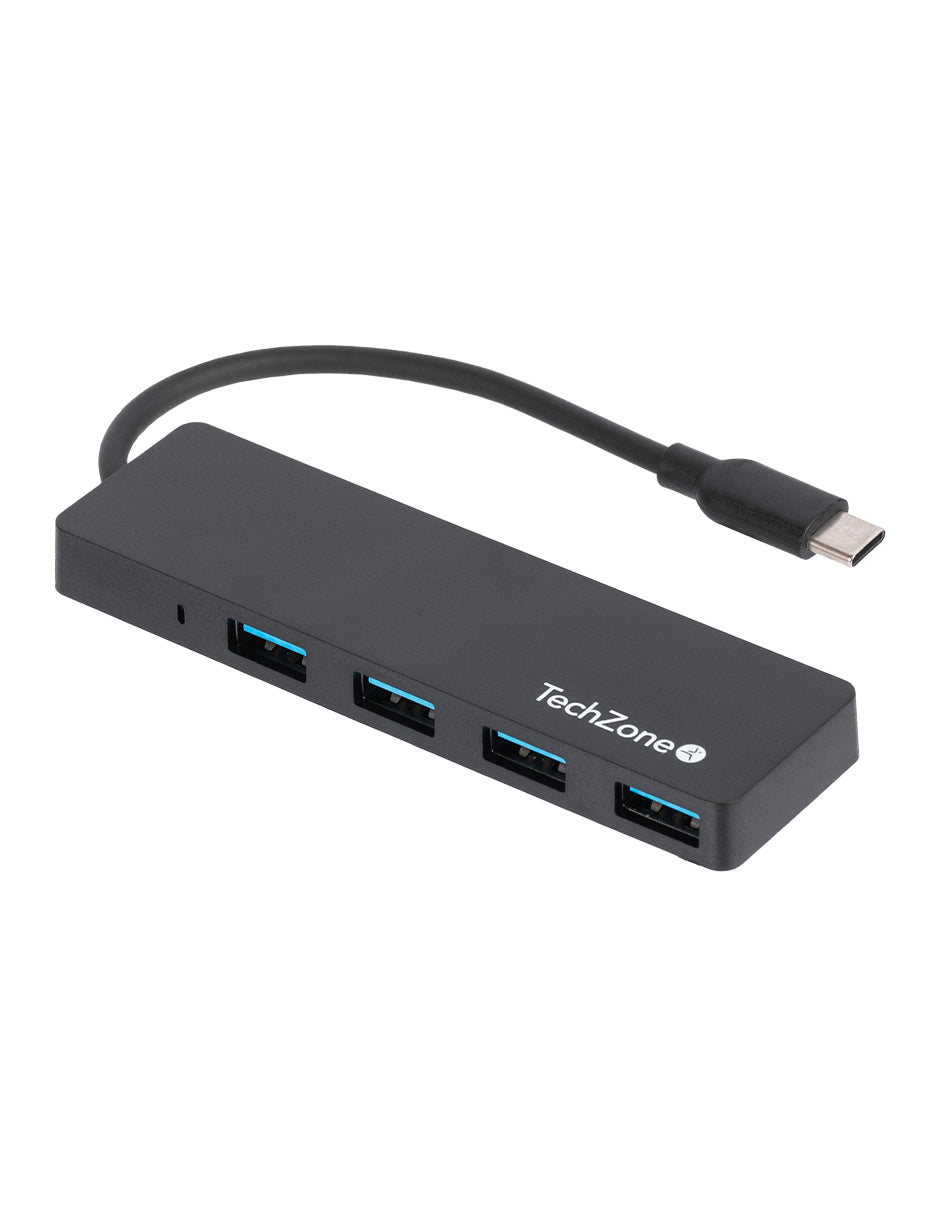 Hub TechZone 3.0 Hub 4en1 Super Ligero Conexion Tipo C 4Puertos USB 3.0 Vel de Transferecnia de Datos 480Mbs