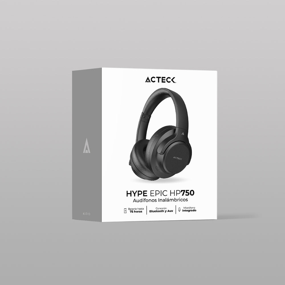 Acteck Hype Epic HP750 Auriculares Inalámbrico y alámbrico Diadema Llamadas/Música Bluetooth Negro