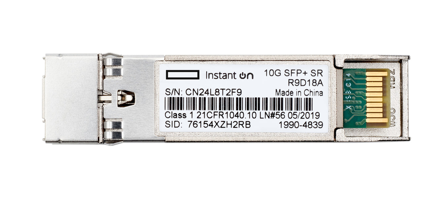 HPE Aruba Networking Networking Instant On 10G SFP+ LC SR 300m OM3 MMF Transceiver módulo de red del transceptor Fibra óptica 10000 Mbit/s SFP+