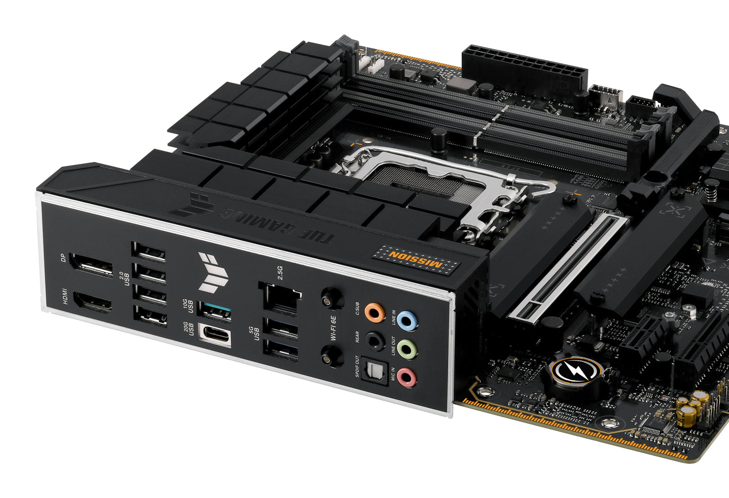 Tarjeta Madre Asus TUF Gaming B760M-PLUS WIFI II 4xDDR5 192GB 7800Mhz PCIe 5.0 M.2 HDMI DP S 1700 13th 14th mATX Wi-Fi6E