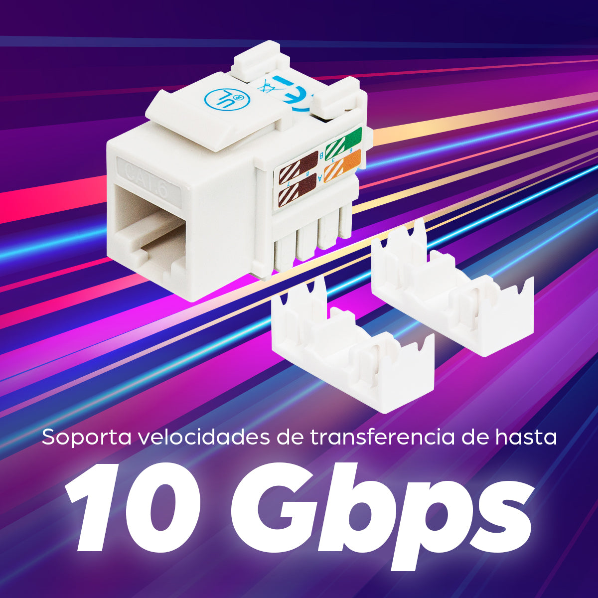 Jack Intellinet Cat 6 de Impacto(Keystone) Color Blanco