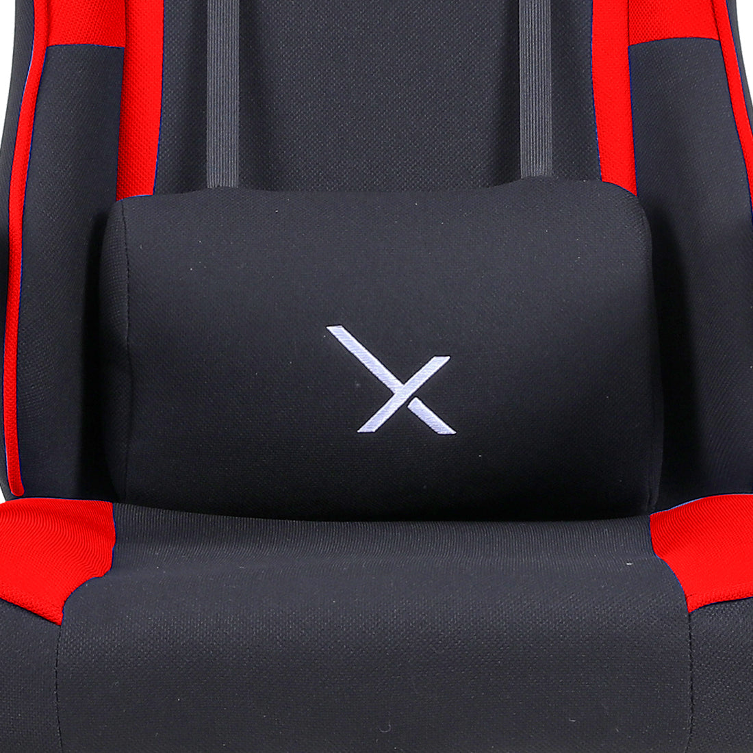 Silla Gamer Xzeal XZ20 Tela Foam Reclinable 140° Base Metal Piston Clase 3 115Kgs Brazos Fijos Negro-Rojo
