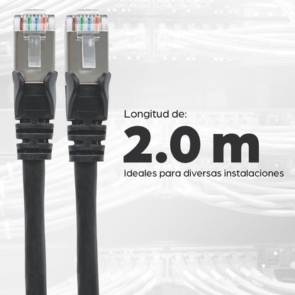 Cable Intellinet Red Cat6a S/FTP RJ45 50 Micras 2.1m Color Negro