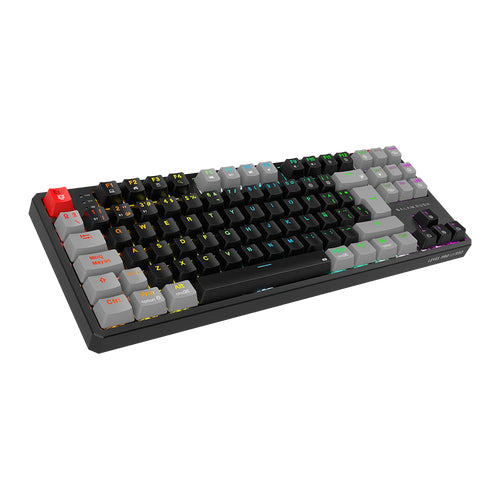 Balam Rush BR-940672 teclado Juego RF inalámbrico + bluetooth QZERTY Español Negro, Gris