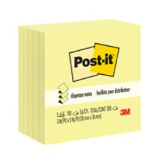 Notas Adhesivas 3M Post it Pop-Up Amarillas 3x3 Paquete C/5 Blocks de 100 hojas