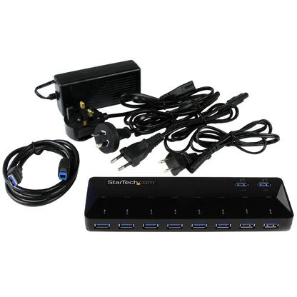 StarTech.com ST103008U2C nodo concentrador USB 3.2 Gen 1 (3.1 Gen 1) Type-B 5000 Mbit/s Negro
