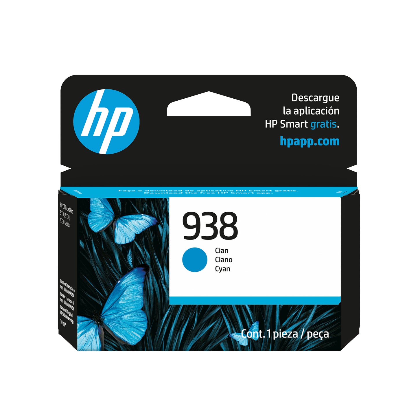 Tinta HP Original 938 Rendimiento 800 Páginas Color Cian