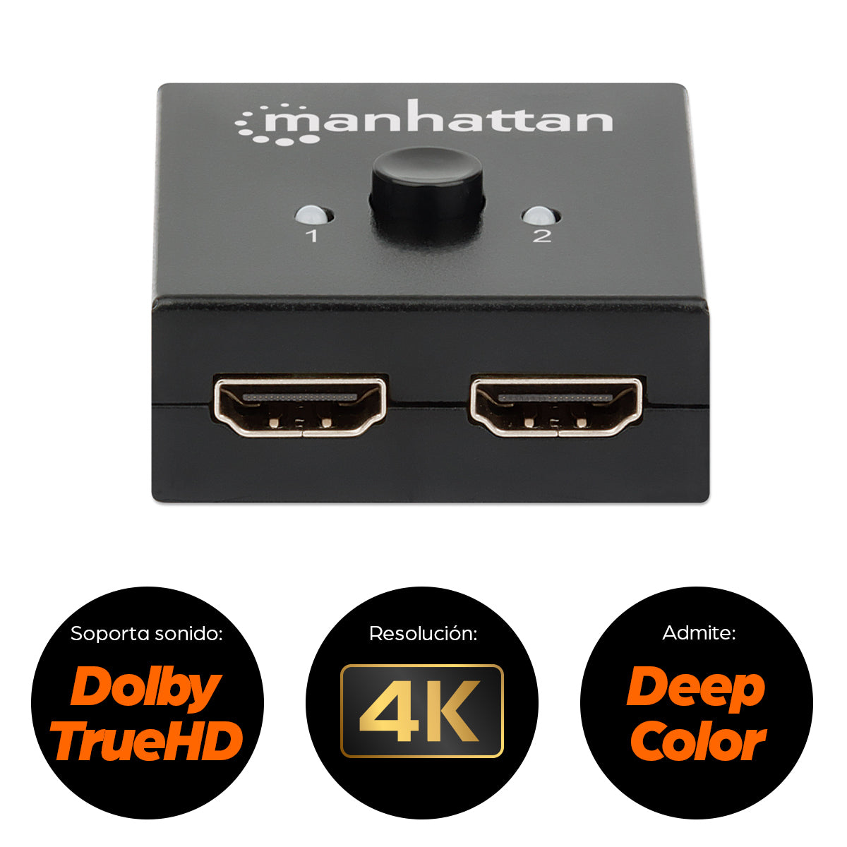 Manhattan 207850 conmutador de vídeo HDMI