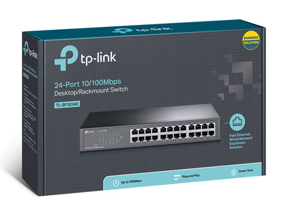 TP-Link TL-SF1024D dispositivo de redes No administrado Fast Ethernet (10/100) Gris