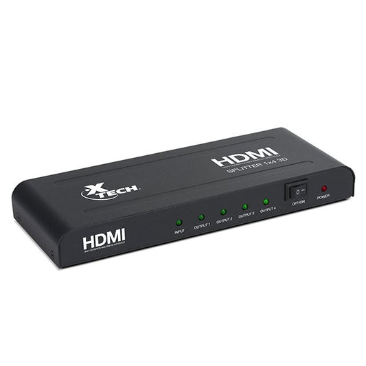 Multiplicador HDMI XTech XHA-410 de 4 Salidas Alimentación Propia Resolución 1920x1080p 1 Conector Hembra