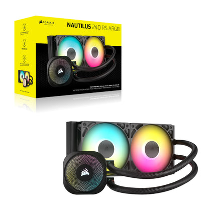 Enfriador líquido Corsair Nautilus 240 RS para CPU 2x 120mm hasta 2100RPM Negro RGB