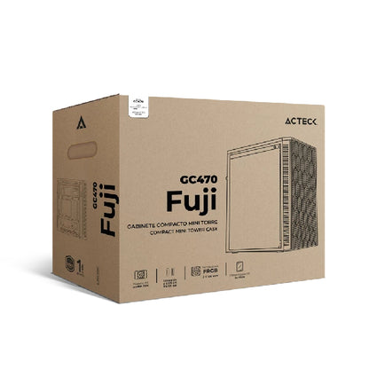 Gabinete Acteck Compacto Mini Torre Fuji GC470  Fuente ATX 500 Advanced Series Negro