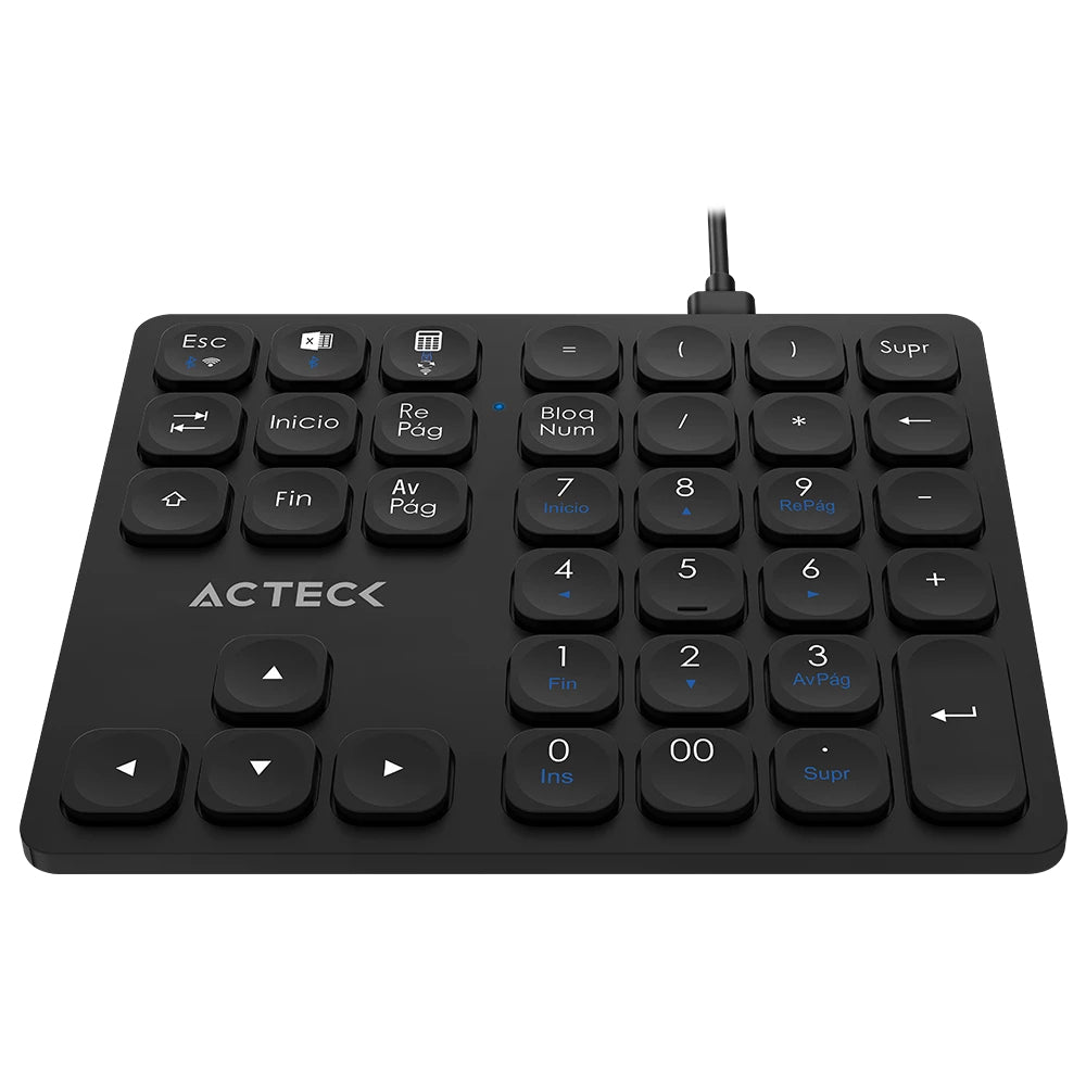 Teclado Numérico Acteck Multidispositivo Inspire Pad Pro TN480  / 2.4 MHz + 2 modos BT  Recargable / Advanced Negro