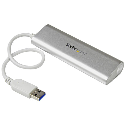 StarTech.com ST43004UA nodo concentrador USB 3.2 Gen 1 (3.1 Gen 1) Type-A 5000 Mbit/s Plata, Blanco